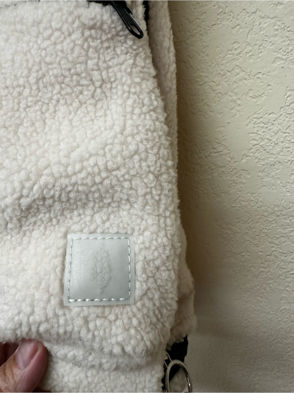 Free People Cream Faux-Shearling Crossbody with Black Trim - Picture 5 of 5
